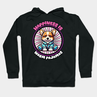 Happiness is Warm Pajamas 🐶 Cute Corgi Hoodie